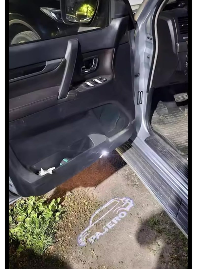 فيريكس إضاءة ترحيب LED لميتسوبيشي باجيرو – مصباح إسقاط شعار باجيرو للأبواب، شعار مخصص عالي الدقة، دائرة ذكية بدون أخطاء، تركيب سهل Plug & Play (قطعتان) - Image 3